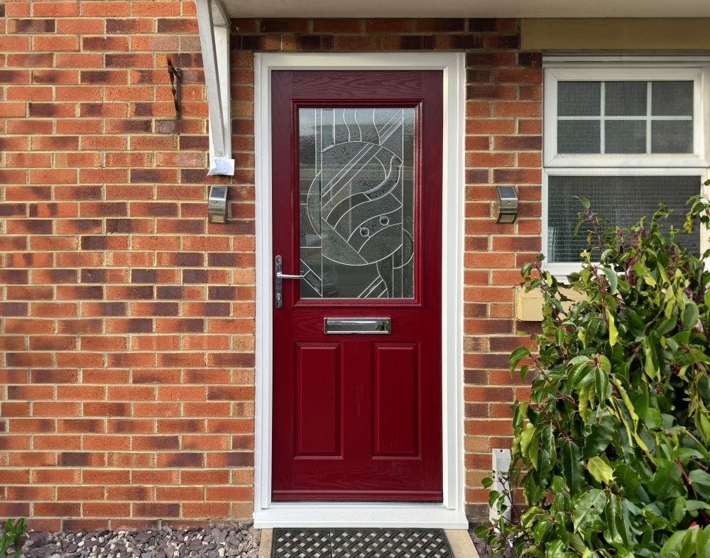 red front door